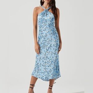 ASTR the Label Sandrine Halter Dress Blue